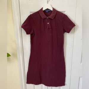 Ralph Lauren Sport Women’s Cotton Mesh Polo Dress in Dark Garnet Old School Y2K